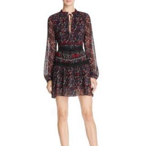 N/Nicholas silk floral, long sleeved, mini dress.